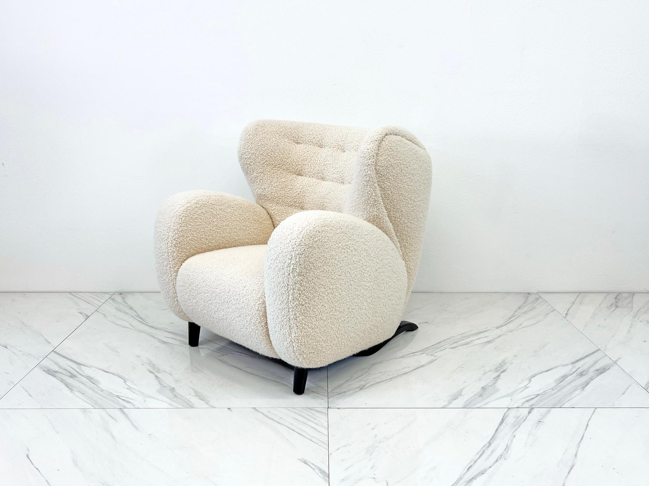 Le Minotaure Armchair, Pierre Augustin Rose in Pierre Frey Teddy Mohair 1