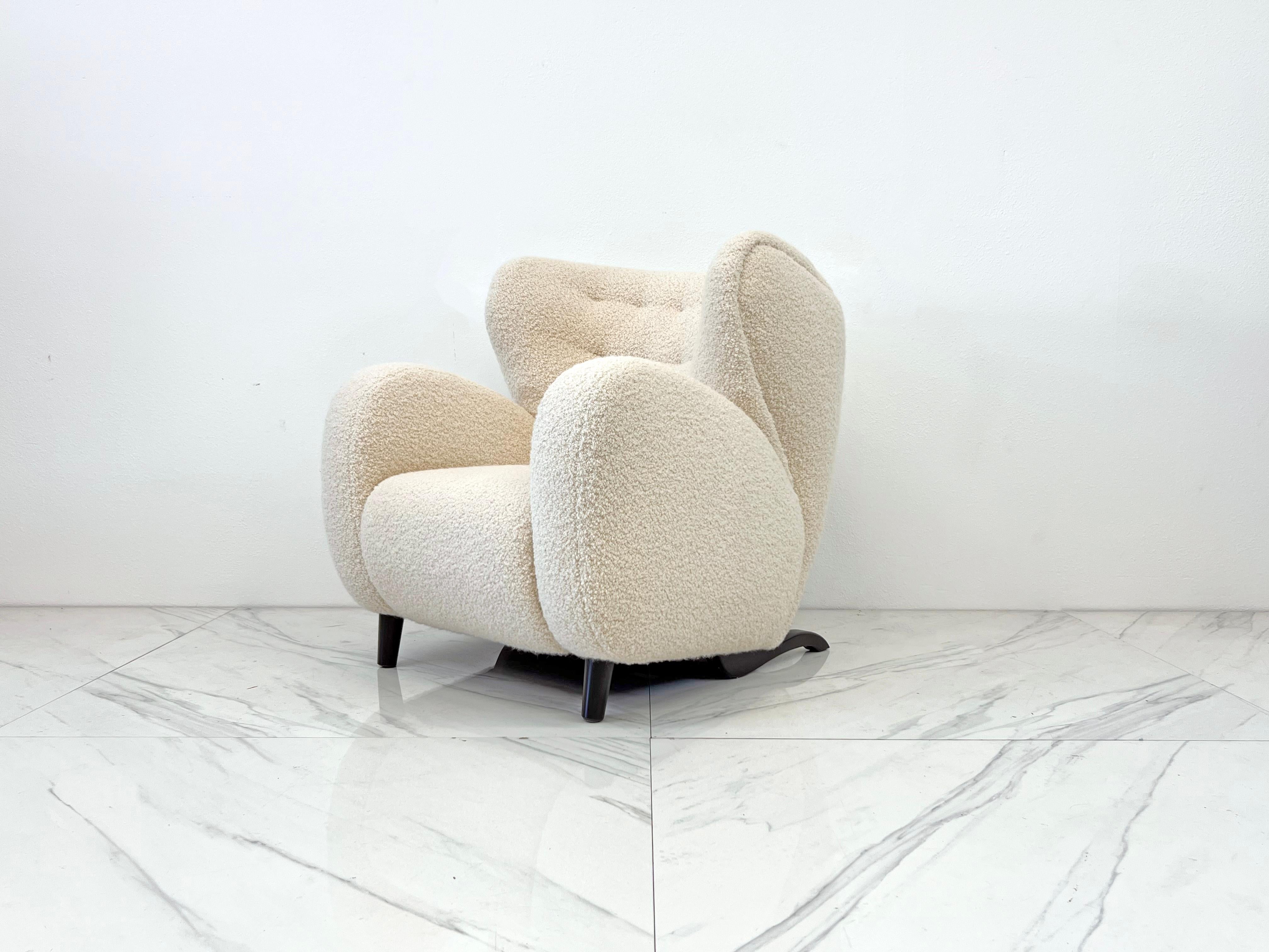 Le Minotaure Armchair, Pierre Augustin Rose in Pierre Frey Teddy Mohair 2