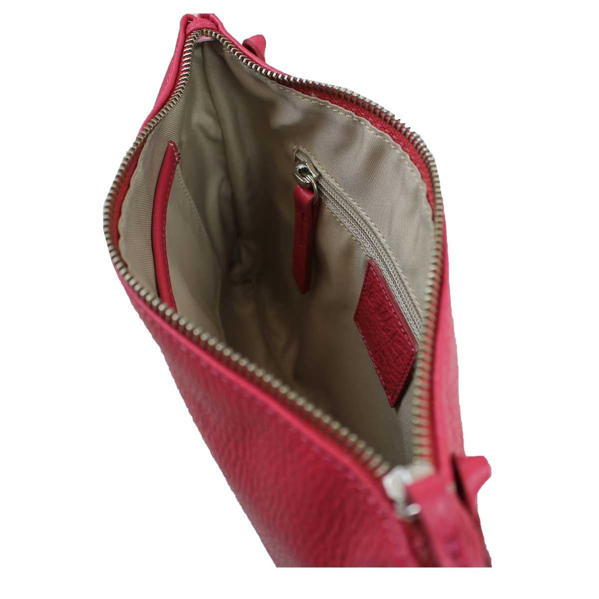 Red Le Moki Fucsia Leather Shoulder Handle Bag