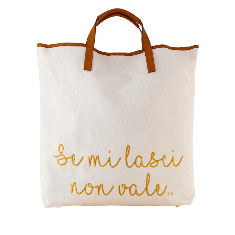 Le Moki "Se mi lasci non vale" canvas shopper bag For Sale at 1stDibs |  moki moki no mi