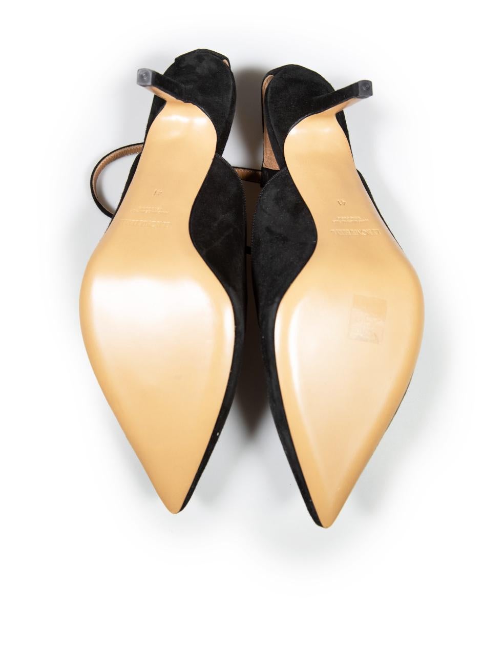 Women's Le Monde Beryl Black Suede Ankle Strap Suede Heels Size IT 41 For Sale