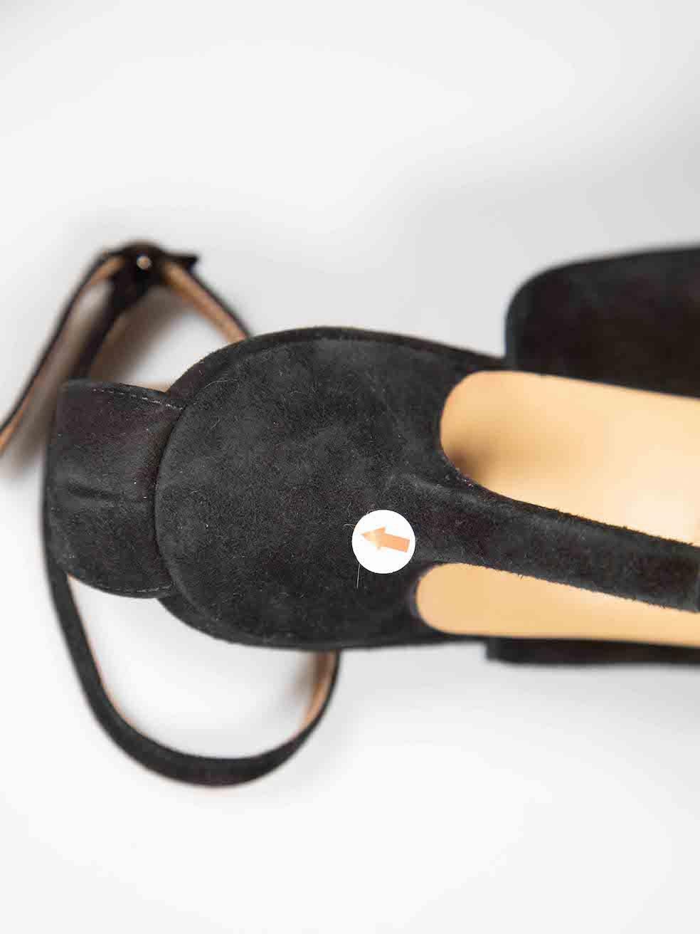 Le Monde Beryl Black Suede Ankle Strap Suede Heels Size IT 41 en vente 1