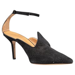 Le Monde Beryl Black Suede Ankle Strap Suede Heels Size IT 41