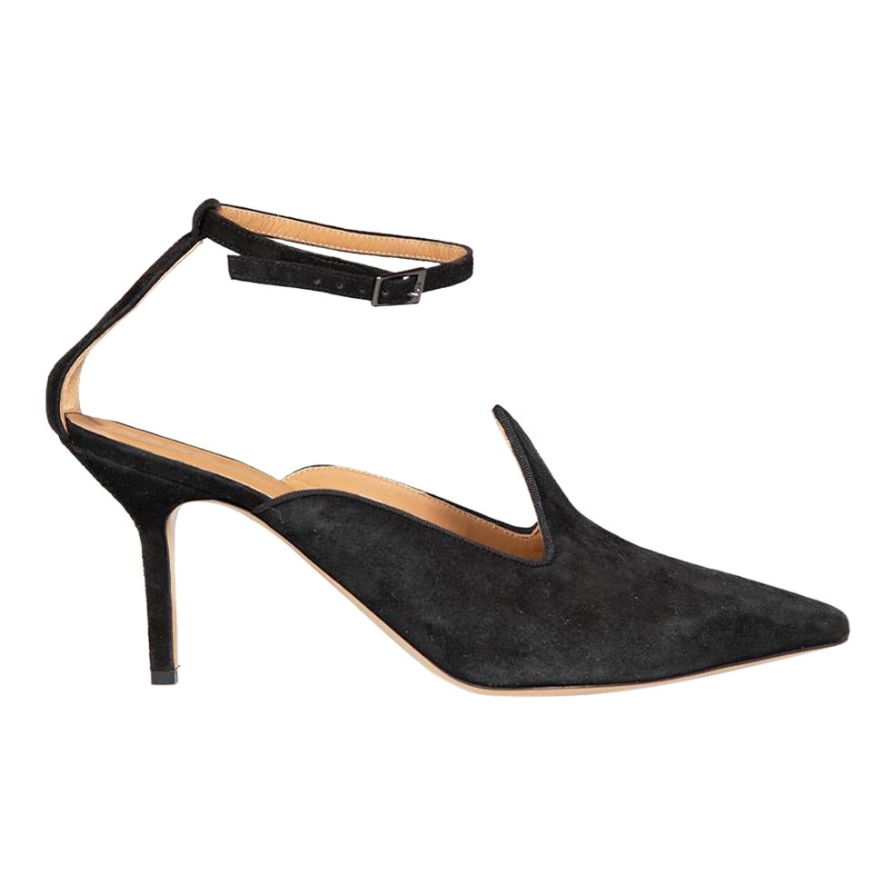 Le Monde Beryl Black Suede Ankle Strap Suede Pumps Size IT 41
