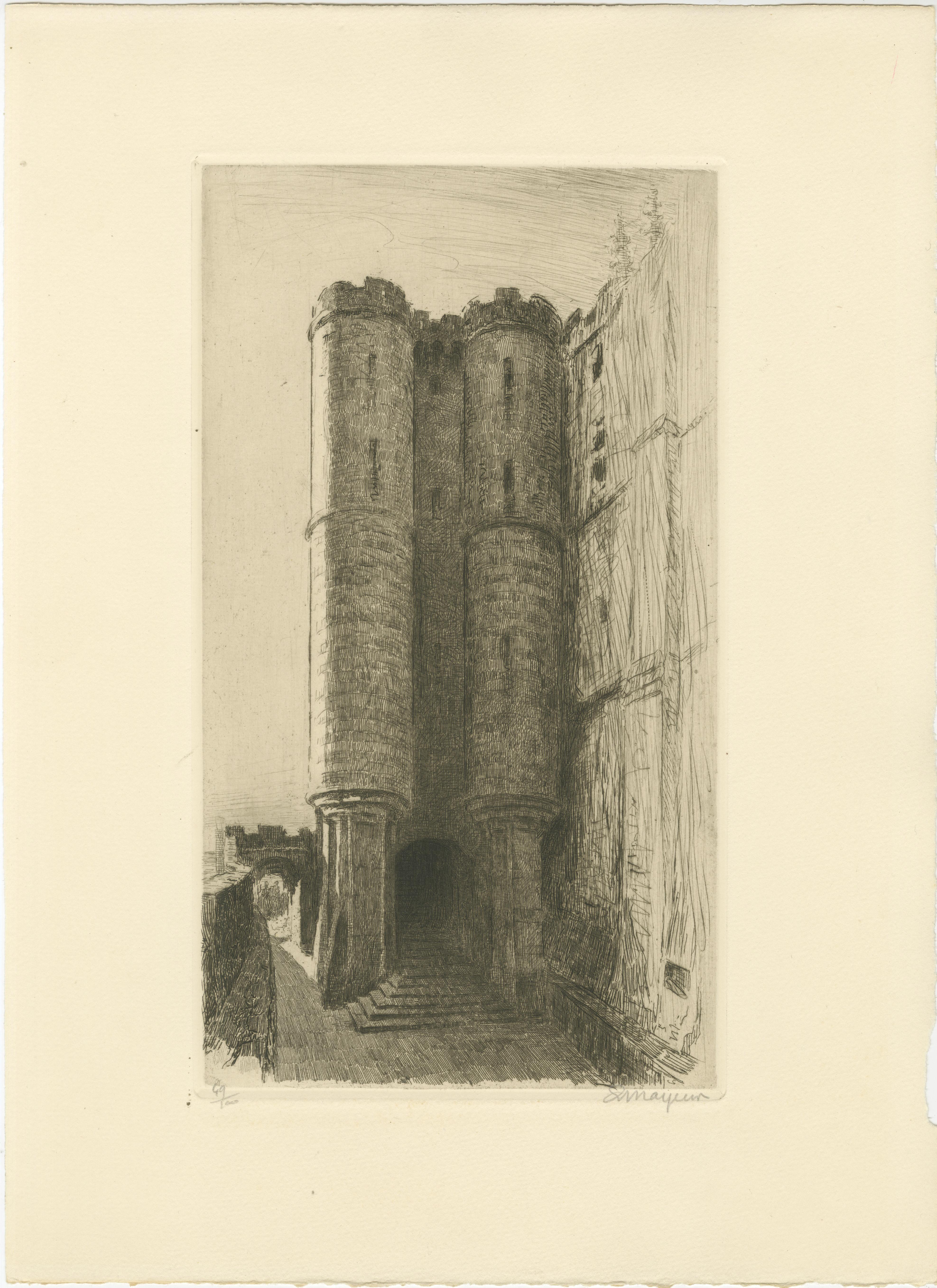 XX secolo Le Mont Saint-Michel Acqueforti originali di Arthur Mayeur, Edizione limitata 1926 in vendita