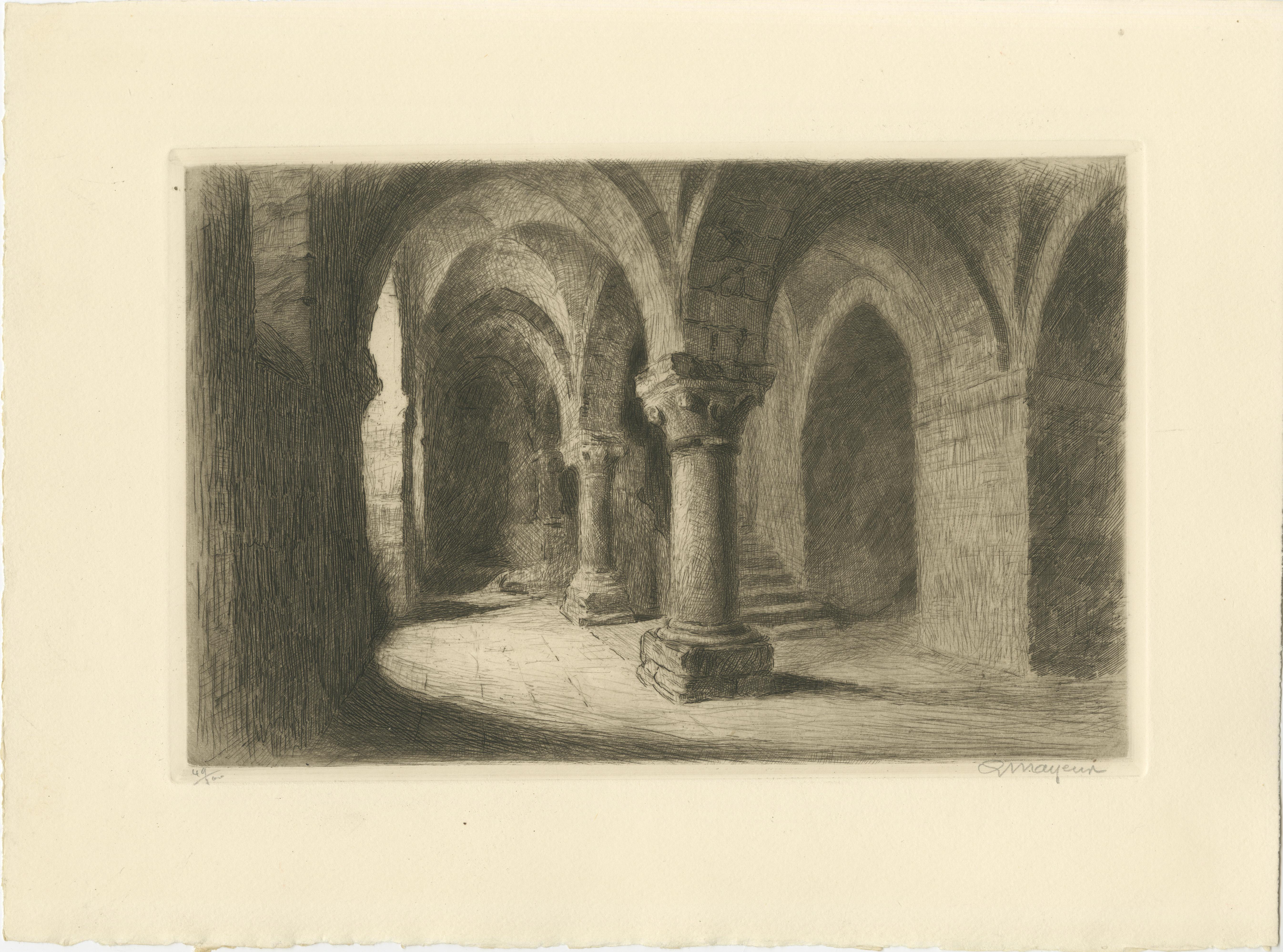 Le Mont Saint-Michel Acqueforti originali di Arthur Mayeur, Edizione limitata 1926 in vendita 1