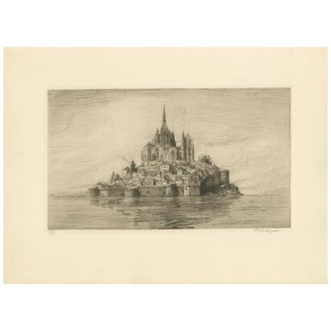 Le Mont Saint-Michel Original Etchings by Arthur Mayeur, Limited Edition 1926