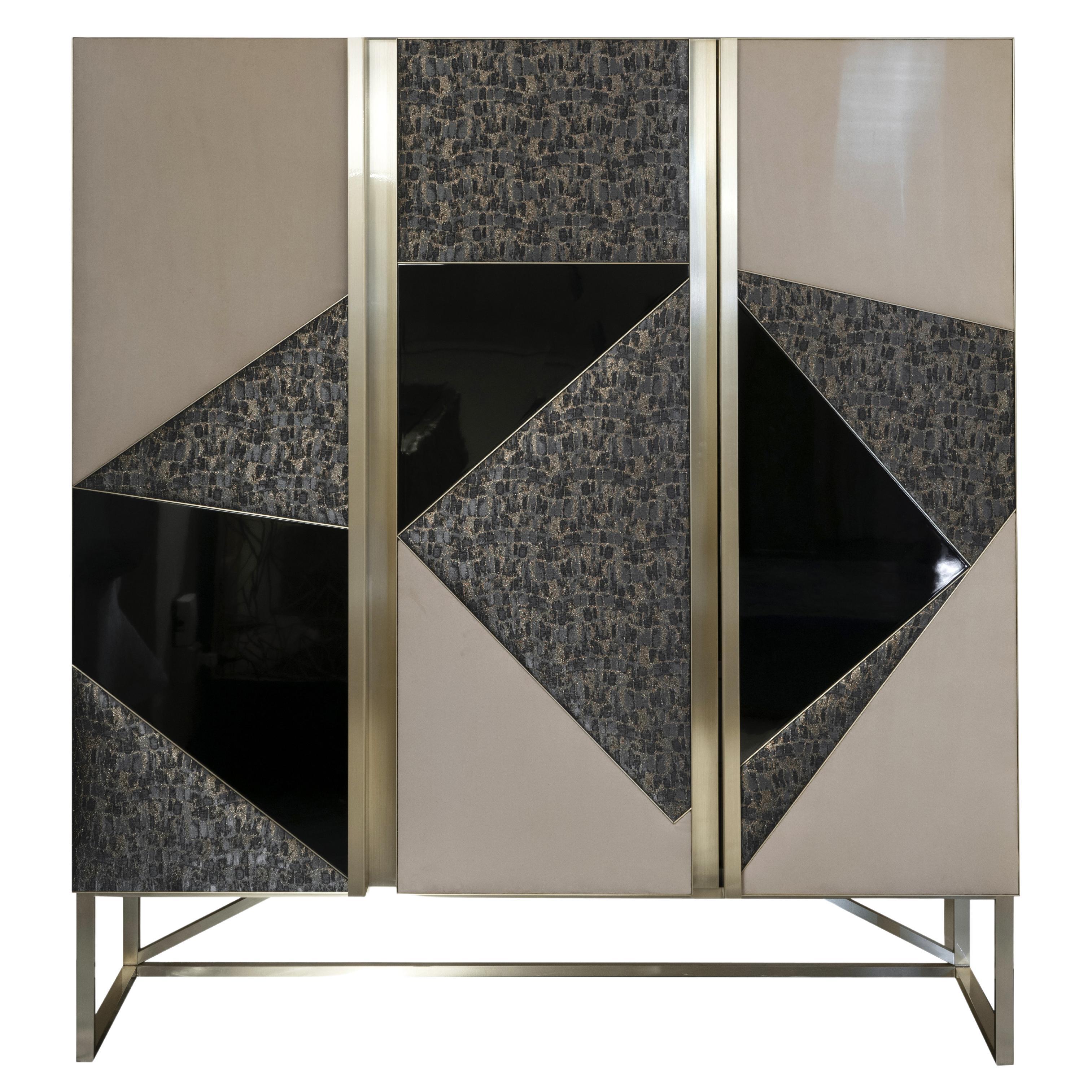 Le Moulinet Cabinet, This Eclectic Cabinet, Sculptural Flair and Art Déco For Sale