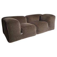 Divano a 2 posti Le Mura in tessuto originale di Mario Bellini per Cassina, anni '70