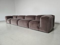 Le Mura 4-Seater Sofa in taupe cotton velvet by Mario Bellini for Cassina, 1970s