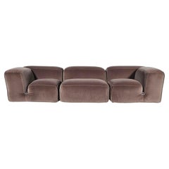 Le Mura 3-Seater Sofa in taupe cotton velvet by Mario Bellini for Cassina, 1970s