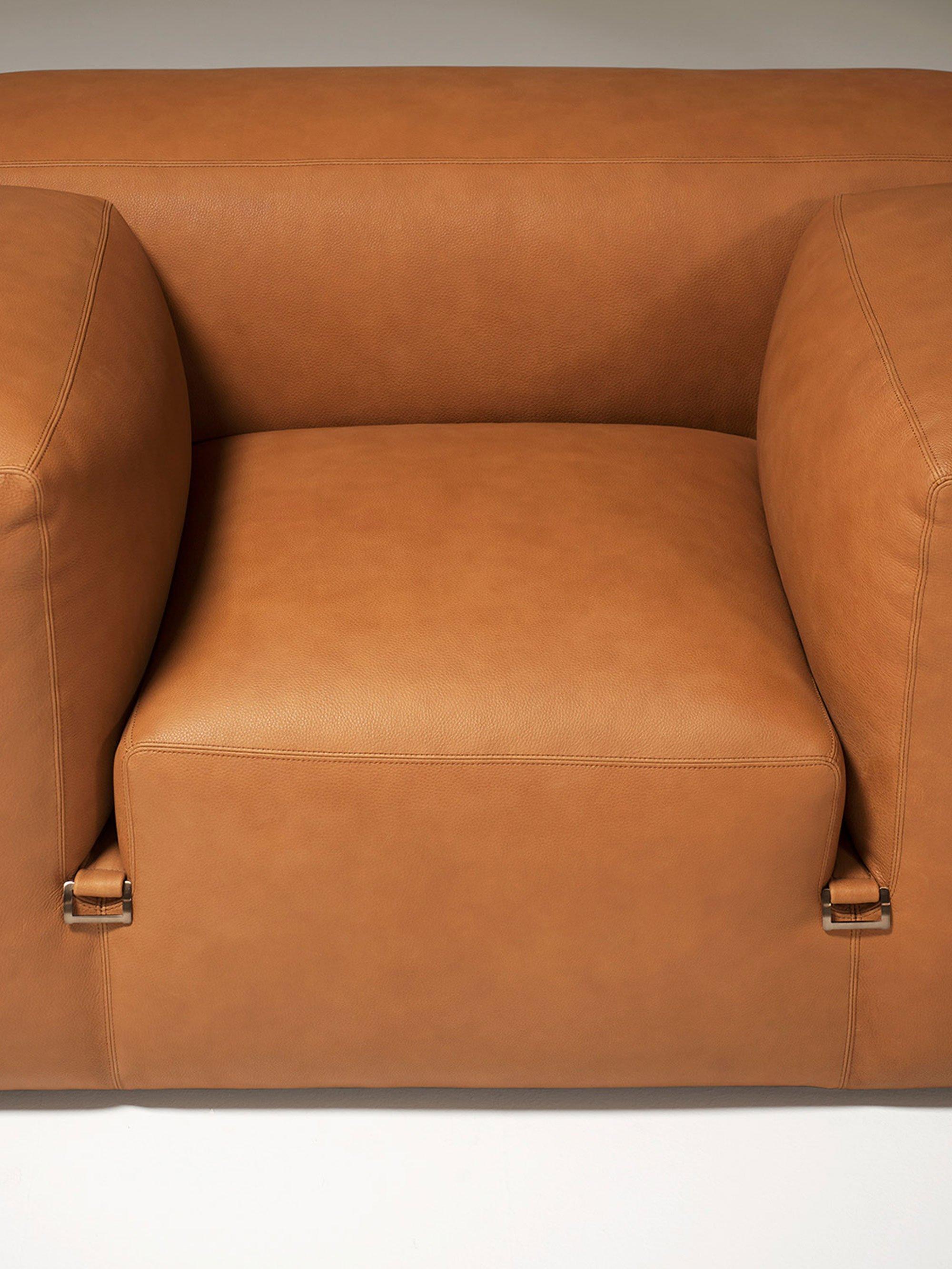 Italian Le Mura – Armchair in leather by Mario Bellini for Tacchini in vendita