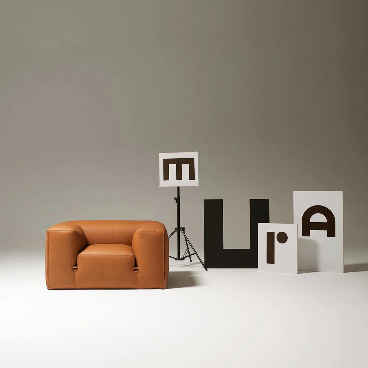 Le Mura – Armchair in leather by Mario Bellini for Tacchini in vendita 2