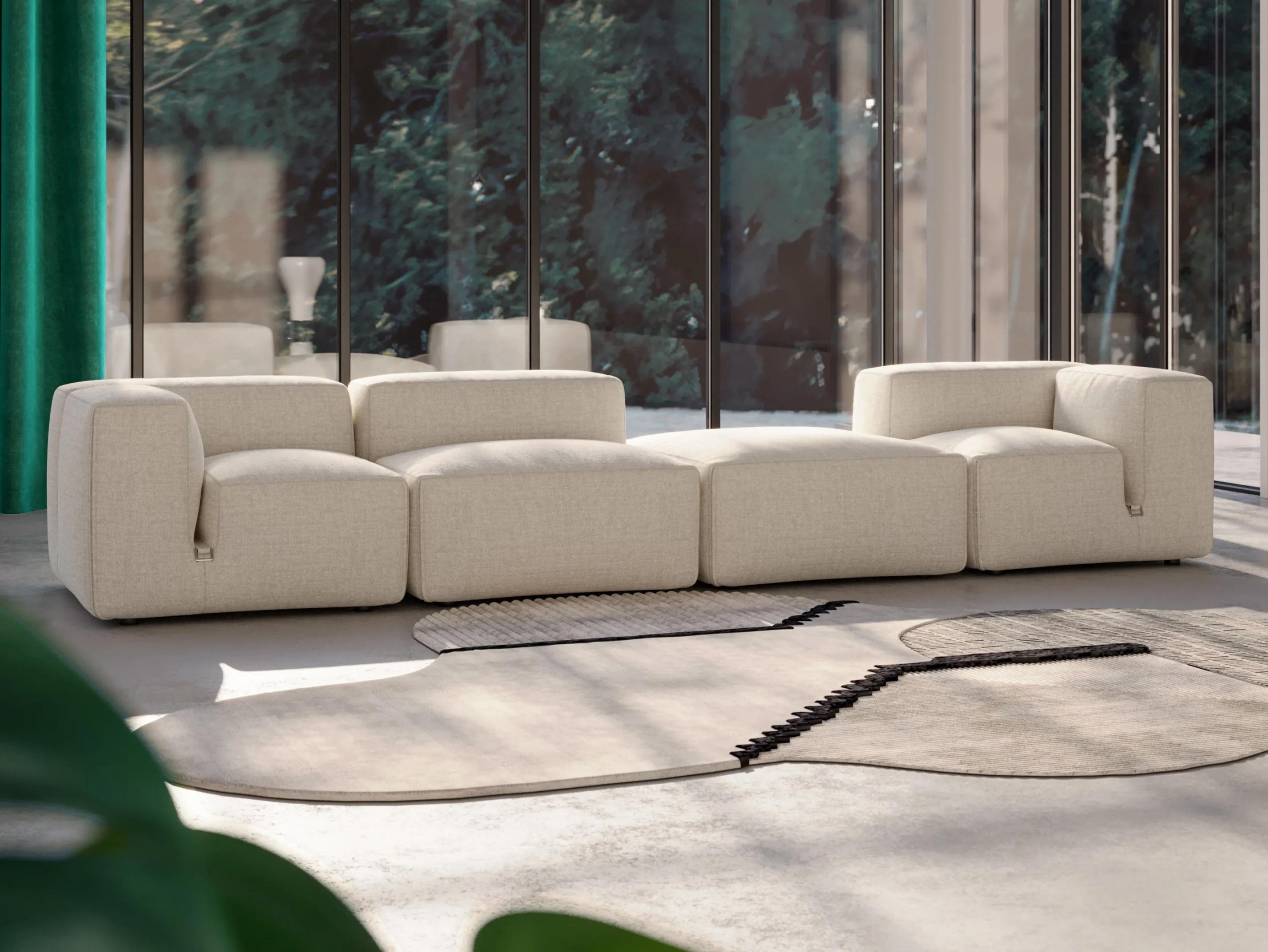 Le Mura Modular Sofa in Stoff von Mario Bellini - Tacchini B 384 cm (151.18 in) (Italian) im Angebot