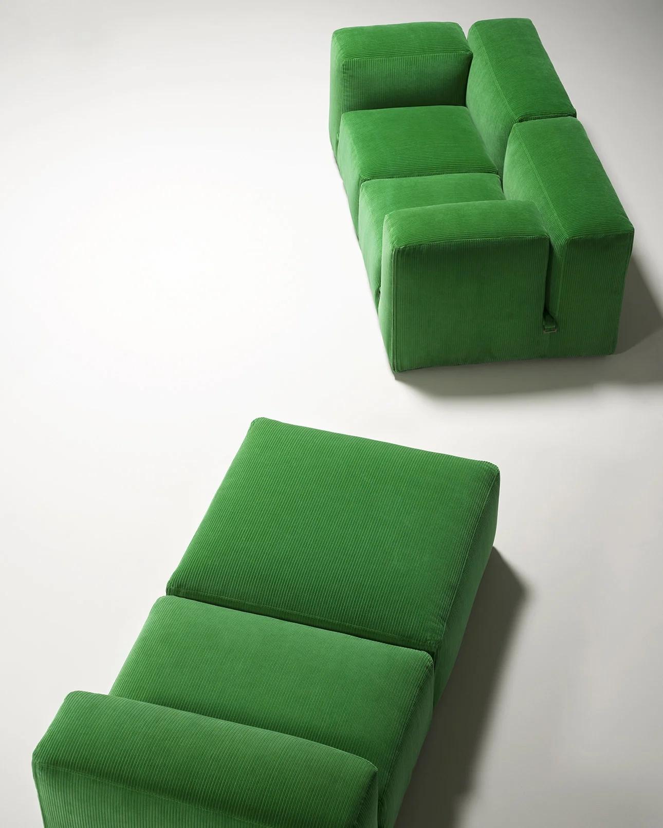 Contemporain Le Mura - Canapé en tissu de Mario Bellini pour Tacchini L 256cm (100.78 in) en vente