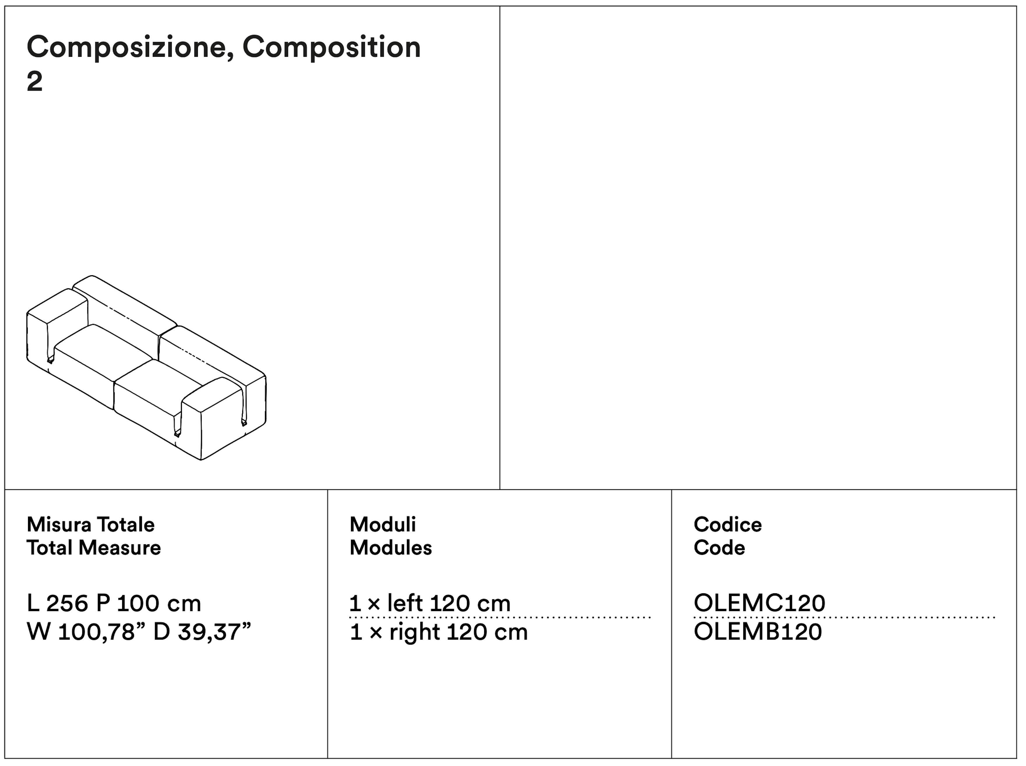 Le Mura - Canapé en tissu de Mario Bellini pour Tacchini L 256cm (100.78 in) en vente 1