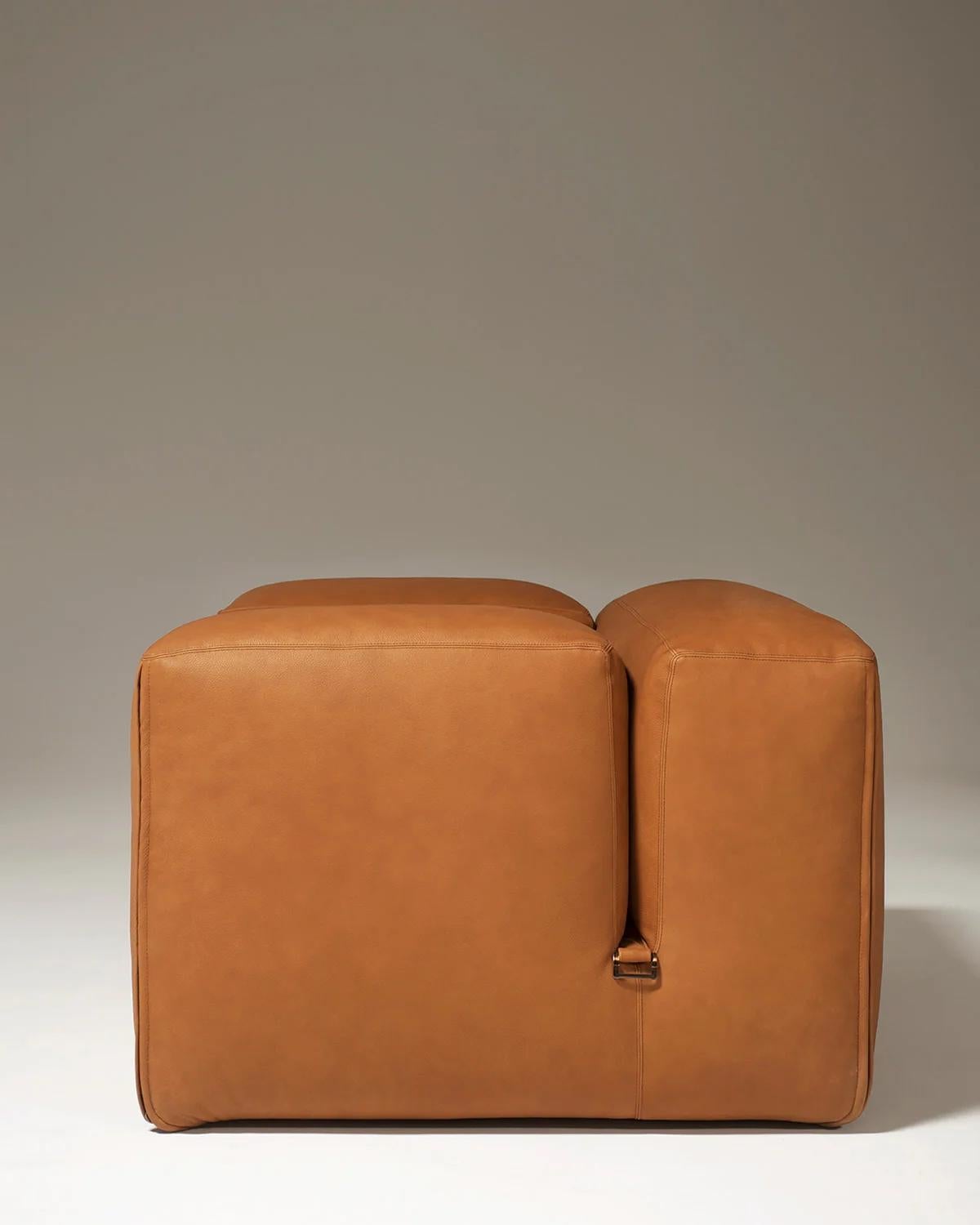 Le Mura - Sofa aus Leder von Mario Bellini für Tacchini B 384 cm (151.18 in) (Italian) im Angebot