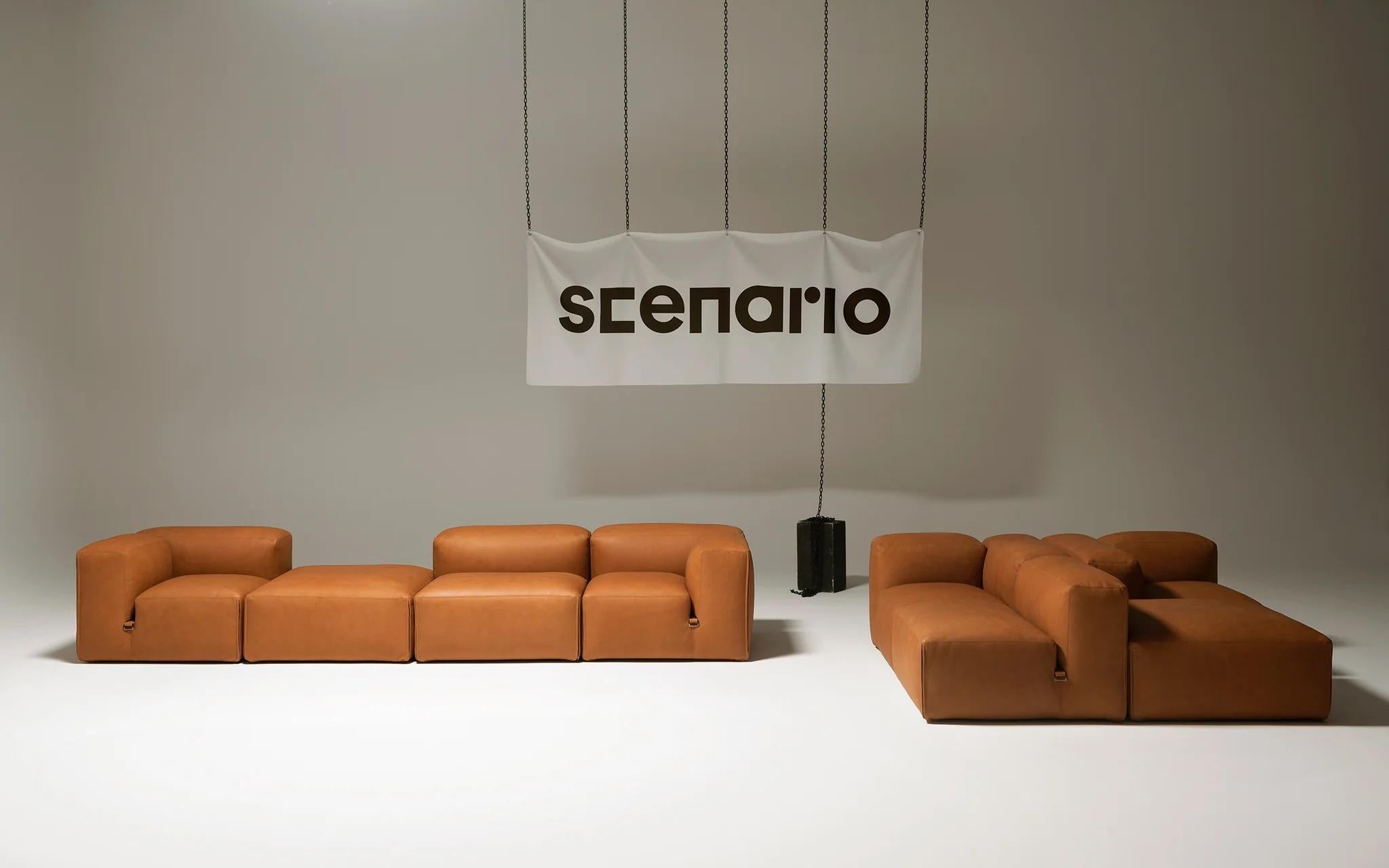 Le Mura - Sofa aus Leder von Mario Bellini für Tacchini B 384 cm (151.18 in) (Zeitgenössisch) im Angebot