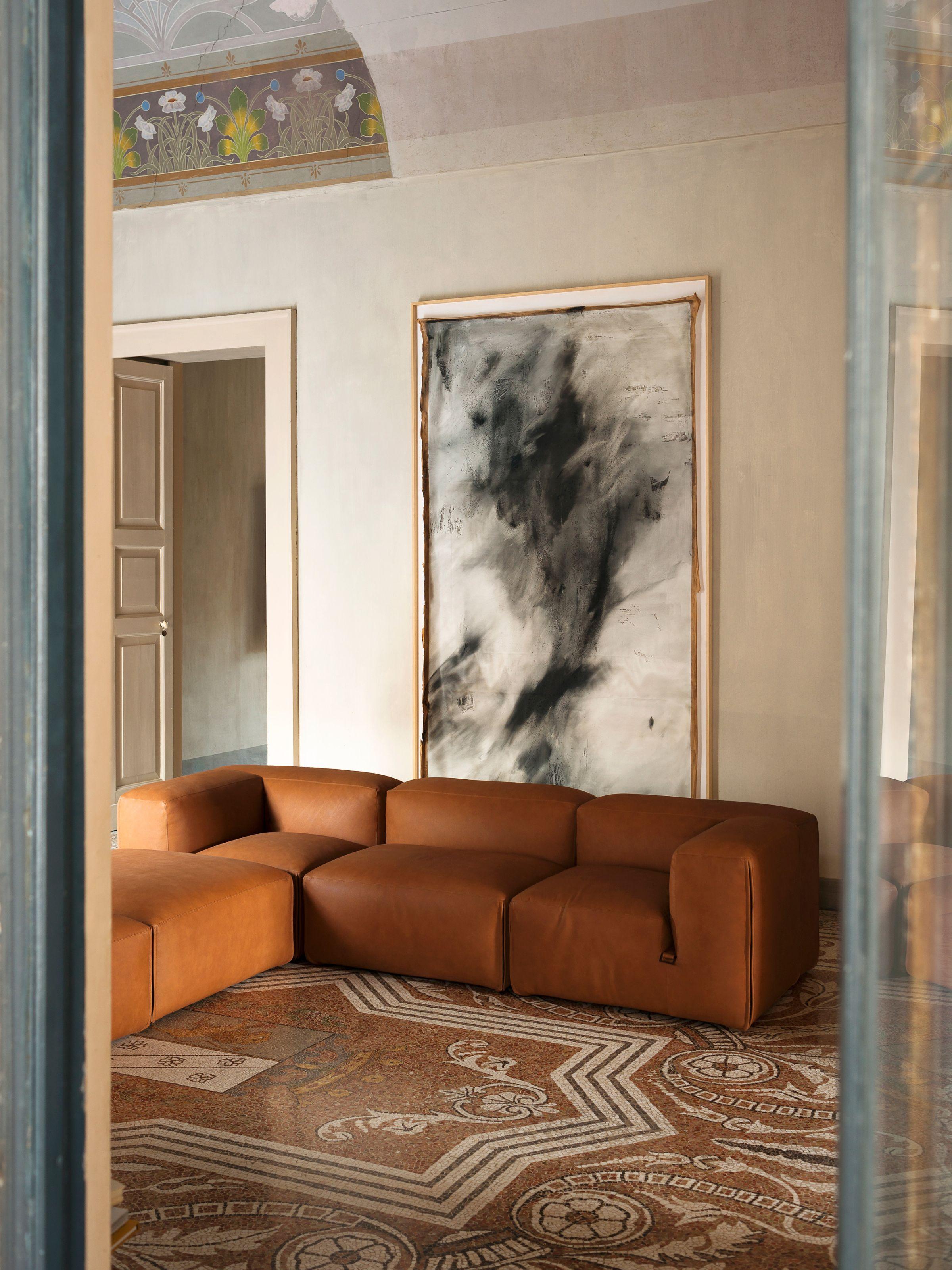 Le Mura - Canapé en cuir de Mario Bellini pour Tacchini L 288 cm (113.3 in) Neuf - En vente à Alcamo, IT