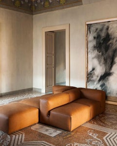 Le Mura - Sofa aus Leder von Mario Bellini für Tacchini B 288 cm (113.38 in)