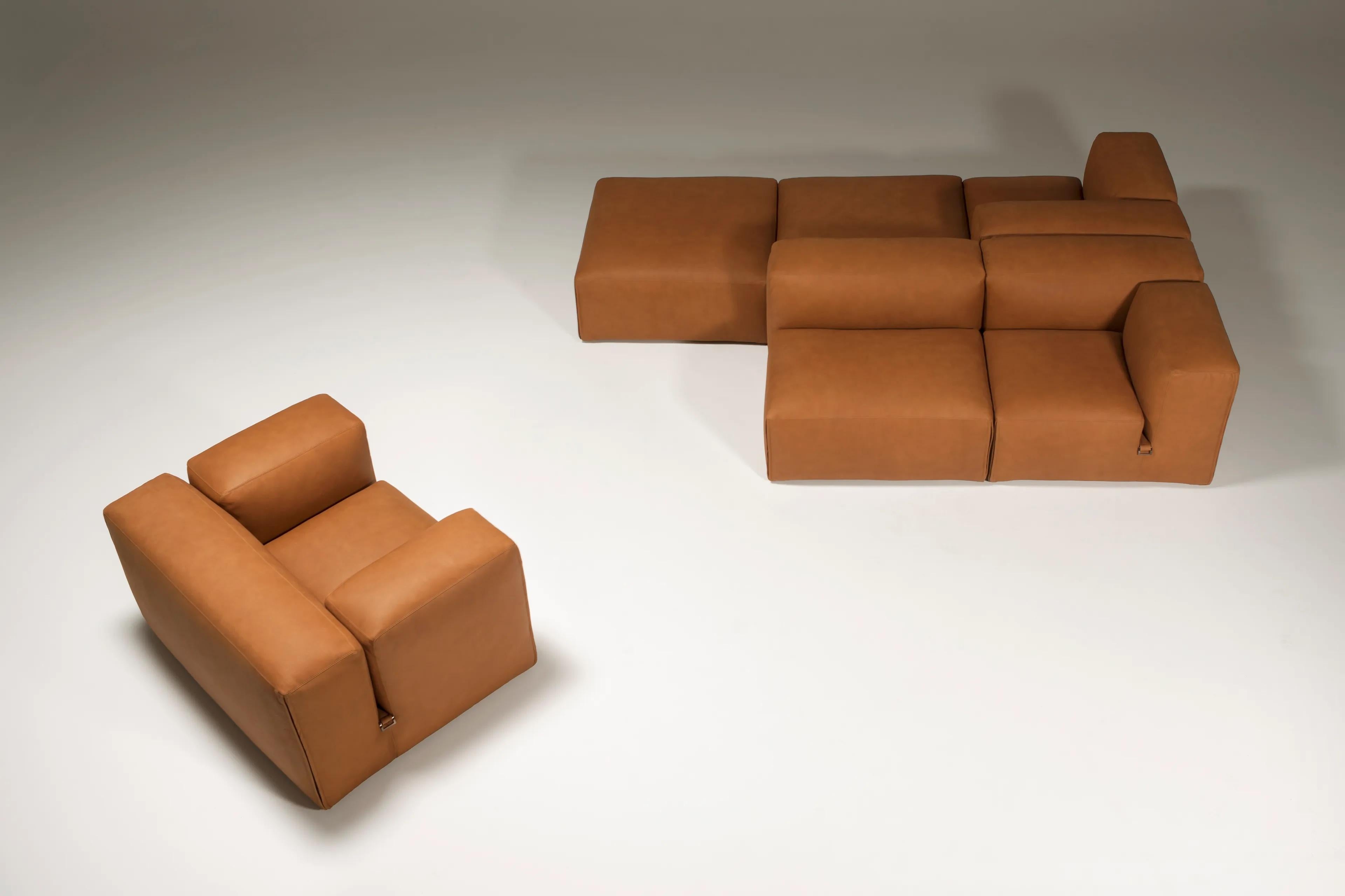 Le Mura - Sofa aus Leder von Mario Bellini für Tacchini B 288 cm (113.38 in) (Zeitgenössisch) im Angebot