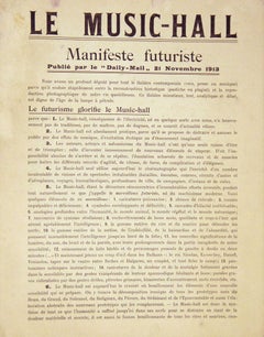 Le Music-Hall - Manifeste Futuriste, Italy 1913