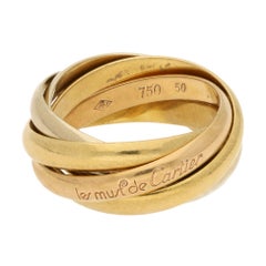 Le Must de Cartier Five Band Trinity Ring 18K Rose, Yellow and White Gold