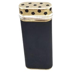 Le Must De Cartier Rare Vintage Retro “Trinity” Black Lacquer & Gold Lighter