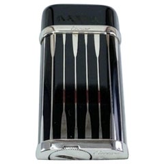 “Le Must de Cartier” Very Rare Backgammon Black & Silver Lighter With Case