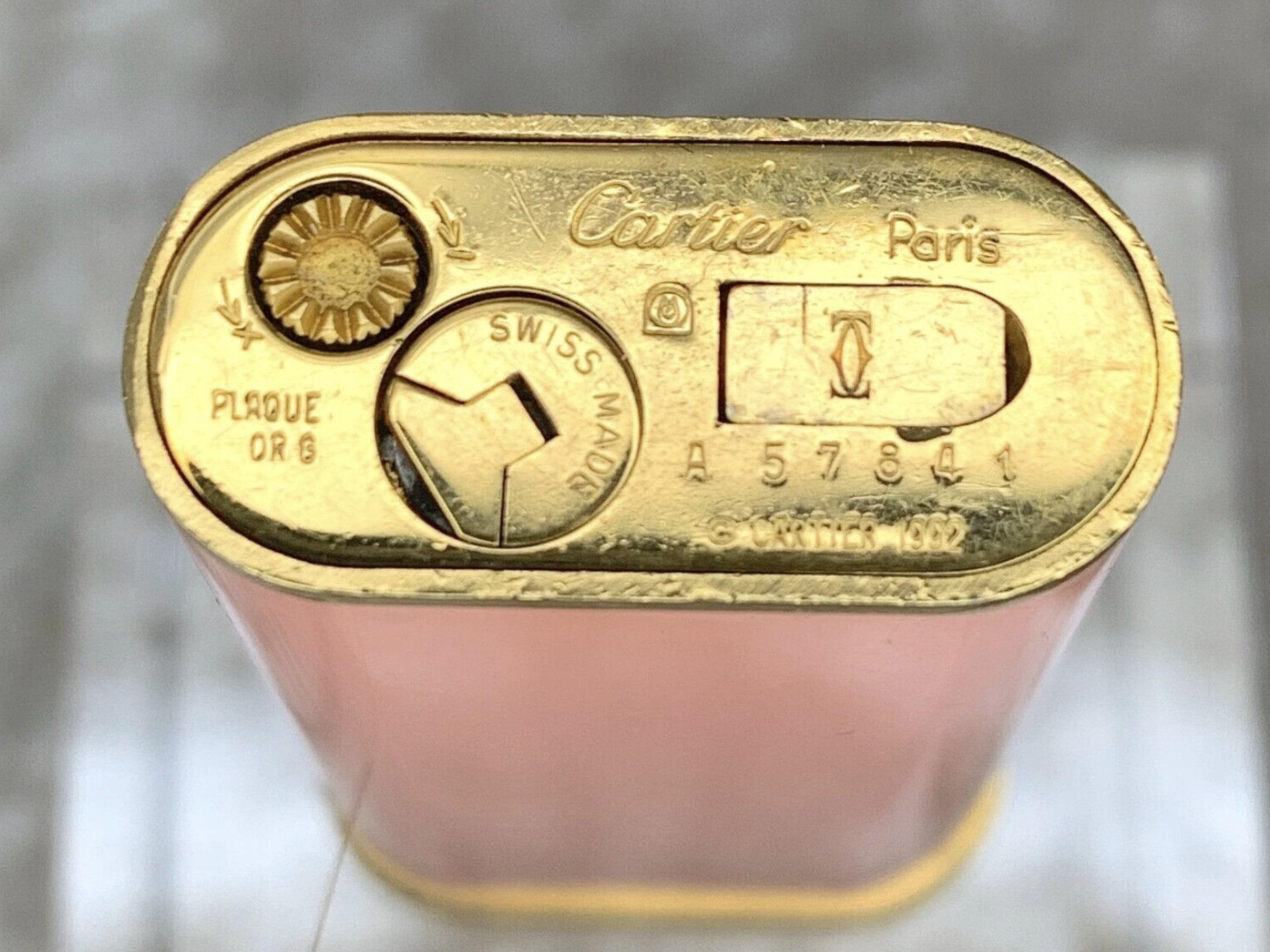 Retro Le Must de Cartier, Very Rare, Candy Pink Lacquer & Gold Lighter