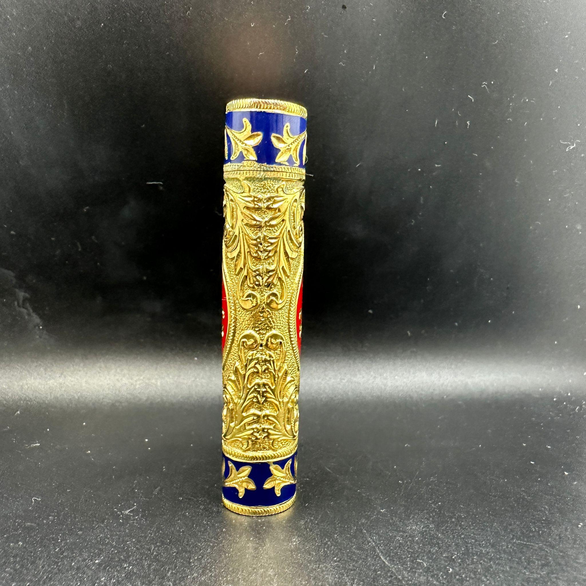 Le Must de Cartier Very Rare Royking Lighter, 18k Gold Plating & Enamel Inlay  2