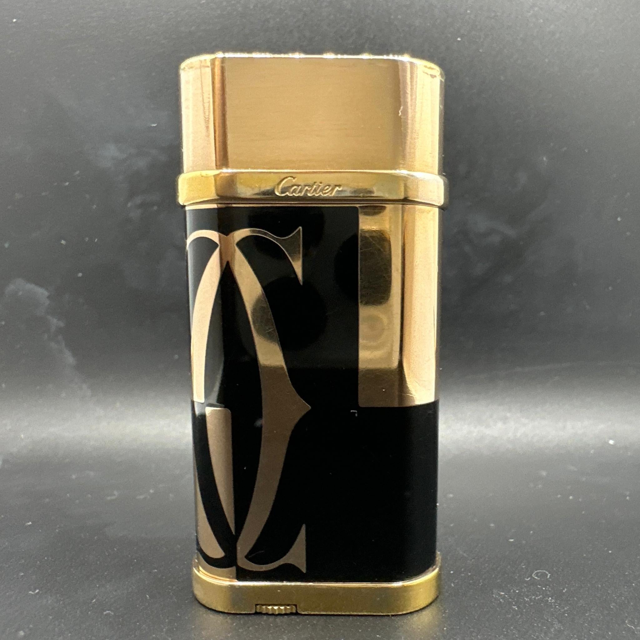 cartier lighter black and gold