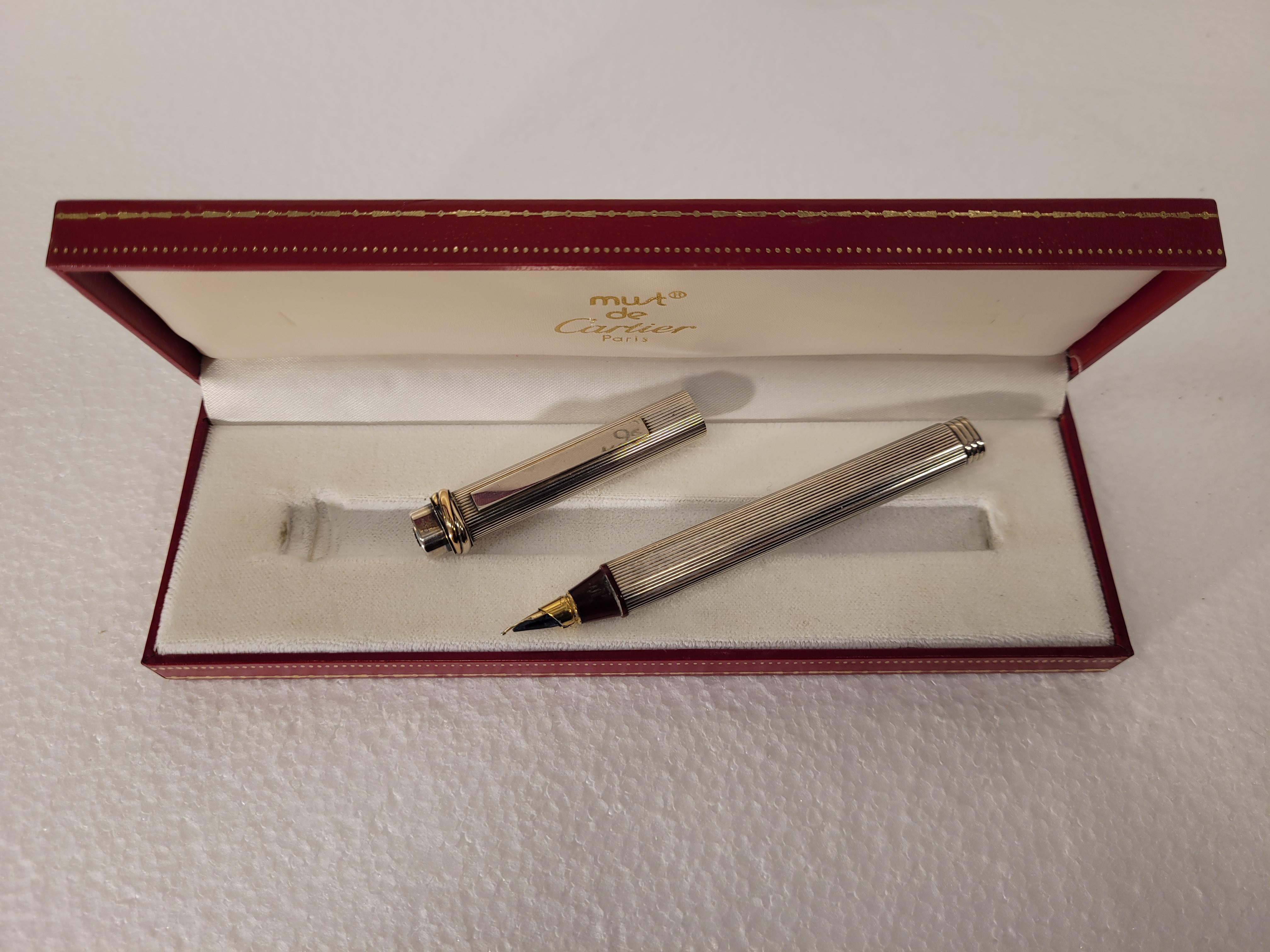 Le Must Vendome Trinity fountain Silver pen, Cartier, 90’s – France For Sale 5