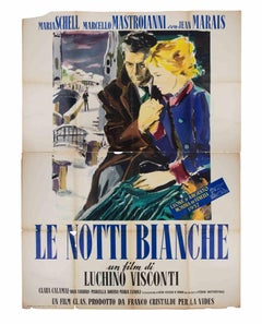 Le Notti Bianche 1957 Vintage Poster, Paper, Italian, Folded, Rare
