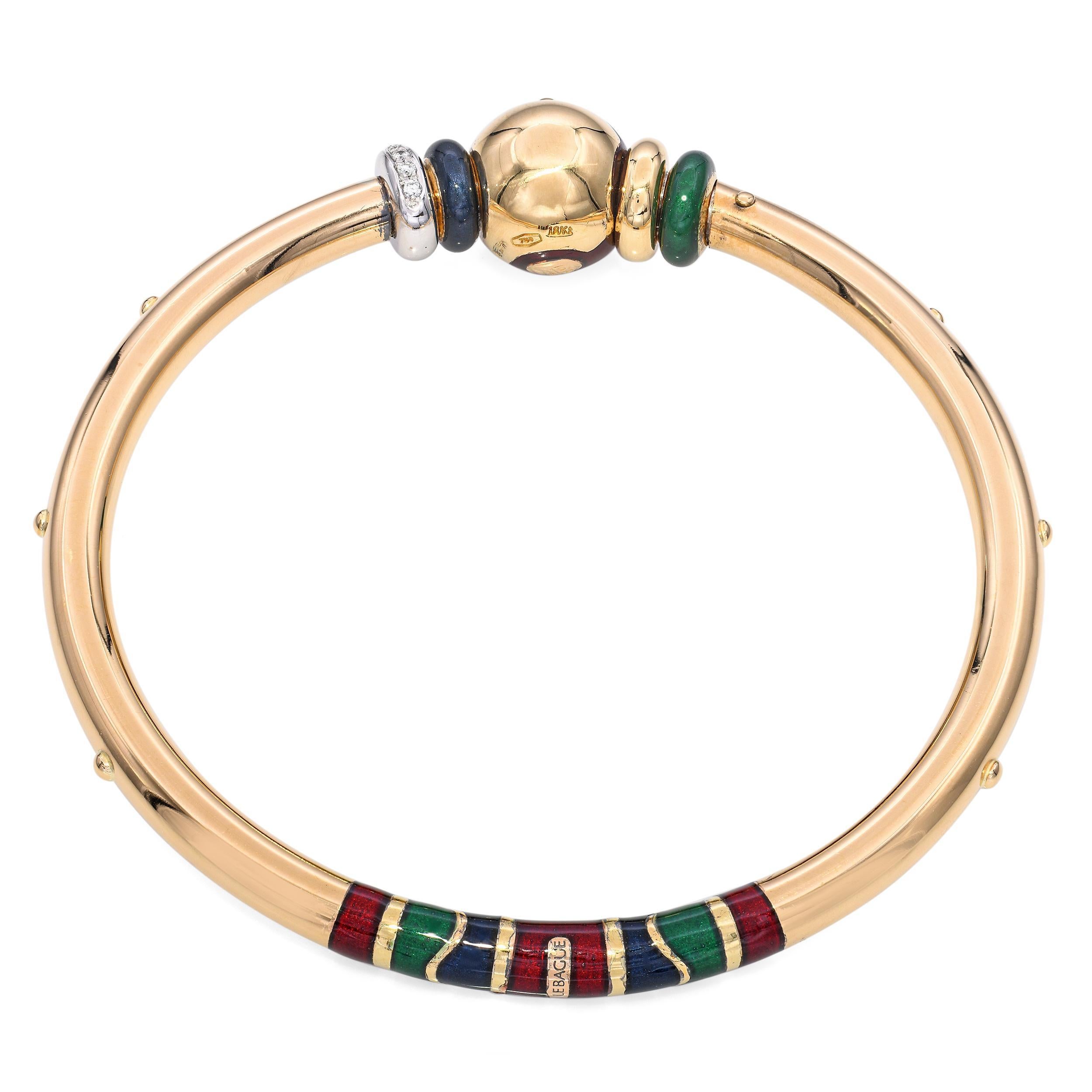 Le Nouvelle Bague Bracelet en or jaune 18k avec émail et diamants Pour femmes en vente