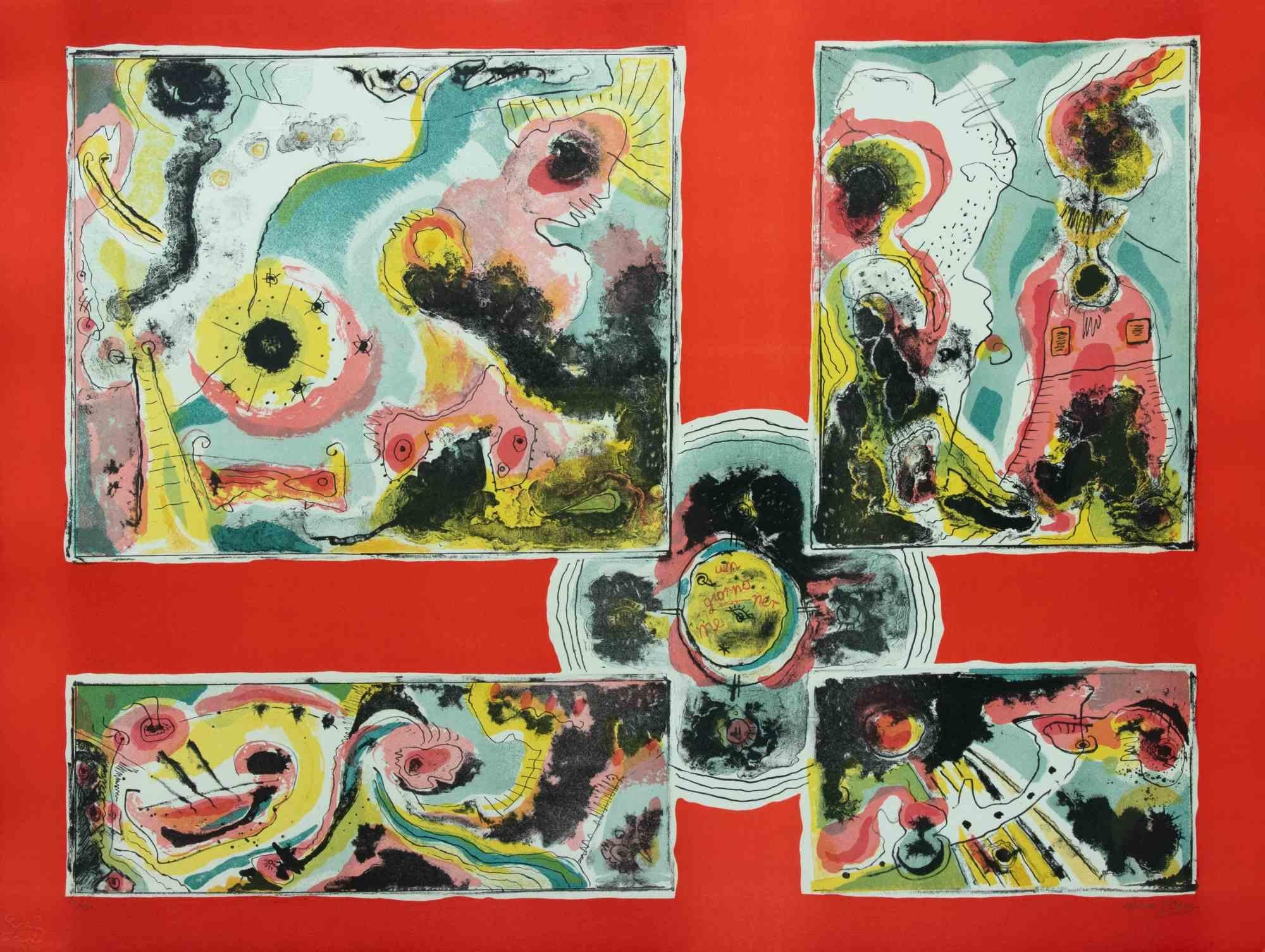 Red Abstract is a contemporary artwork realized by Le Oben in 1970s.

Mixed colored lithograph.

Hand signed on the lower margin.

Numbered on the lower margin.

Edition of 100. 

