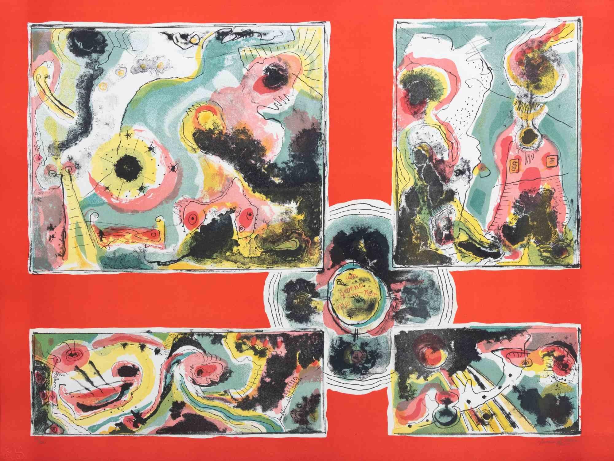 Red Abstract is a contemporary artwork realized by Le Pond in 1970s.

Mixed colored lithograph.

Hand signed on the lower margin.

Numbered on the lower margin.

Edition of 39/100