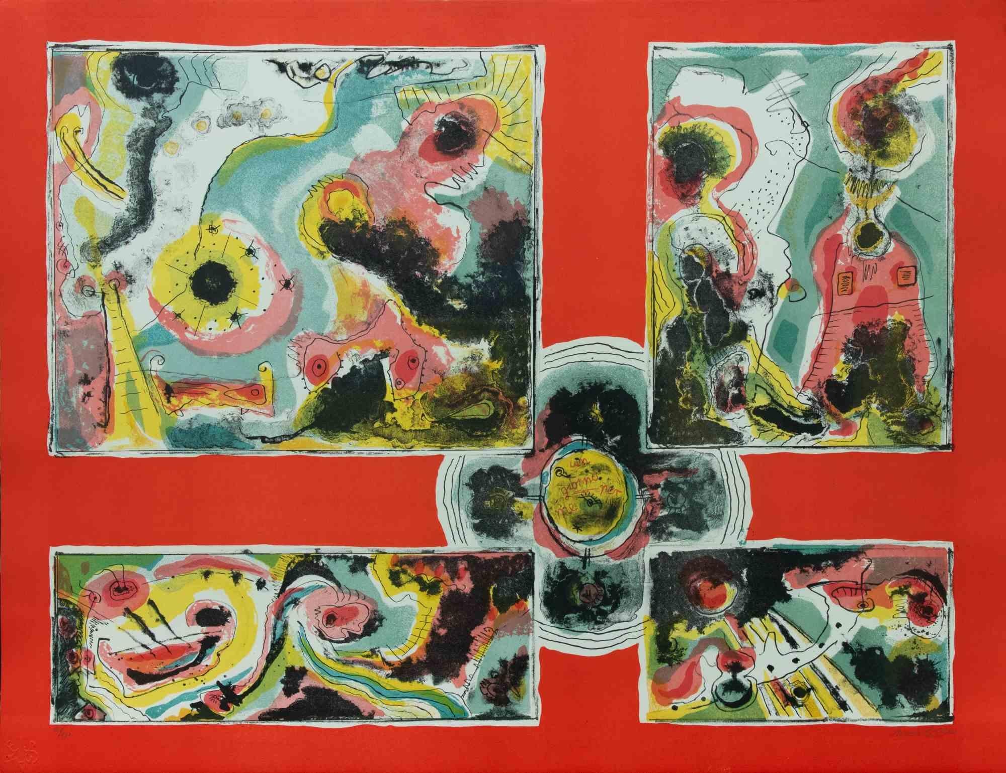 Red Abstract is a contemporary artwork realized by Le Pond in 1970s.

Mixed colored lithograph.

Hand signed on the lower margin.

Numbered on the lower margin.

Edition of 18/100