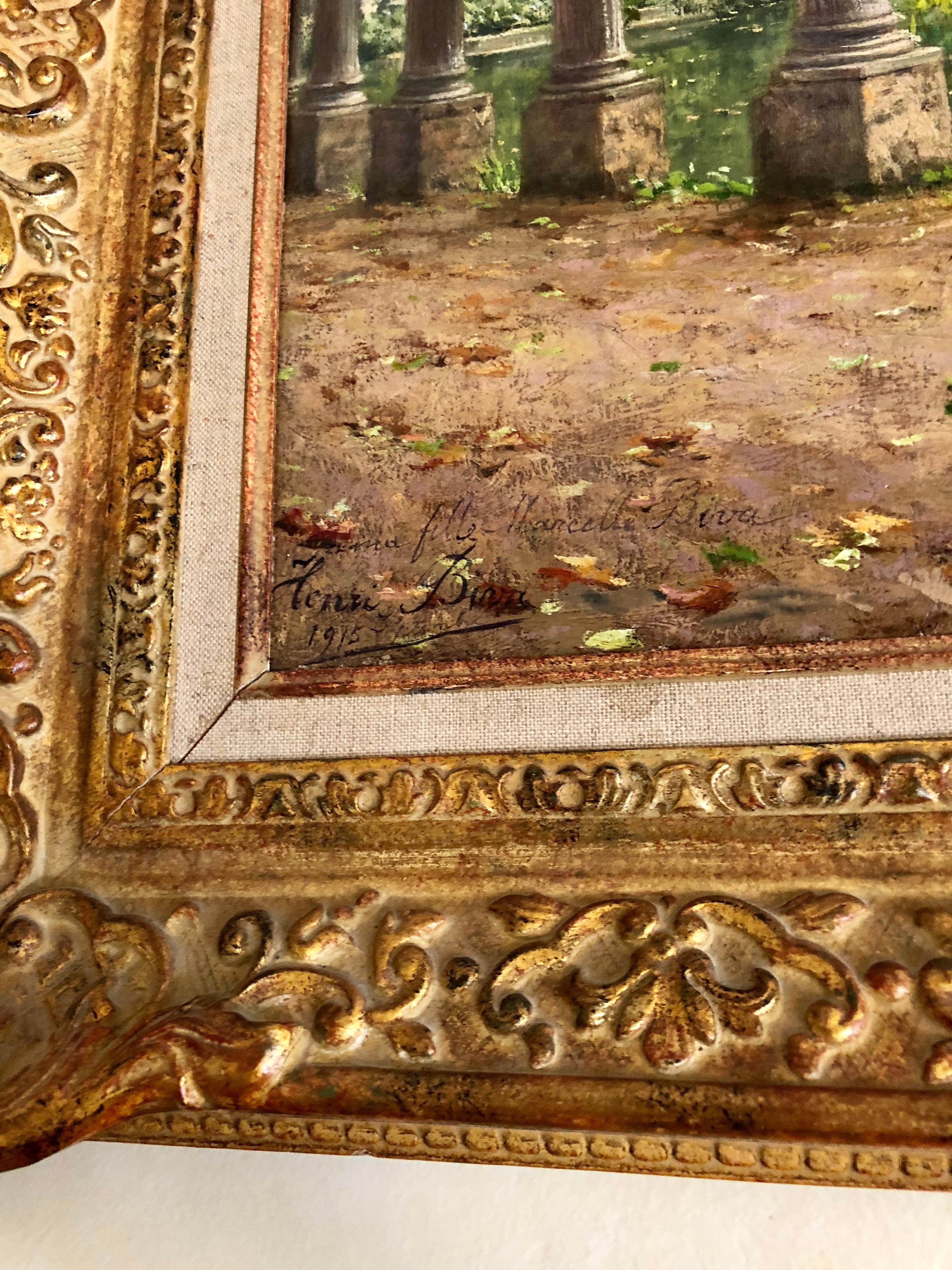 Oil on canvas signed and inscribed lowed left.

Henri Biva was a French painter known for his natural landscape and still life paintings. They featured carefully detailed and richly textured surfaces and are characterized by intricate