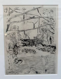 Original-Radierung „Le Parc Monceau“ von Pierre Bonnard, 1899