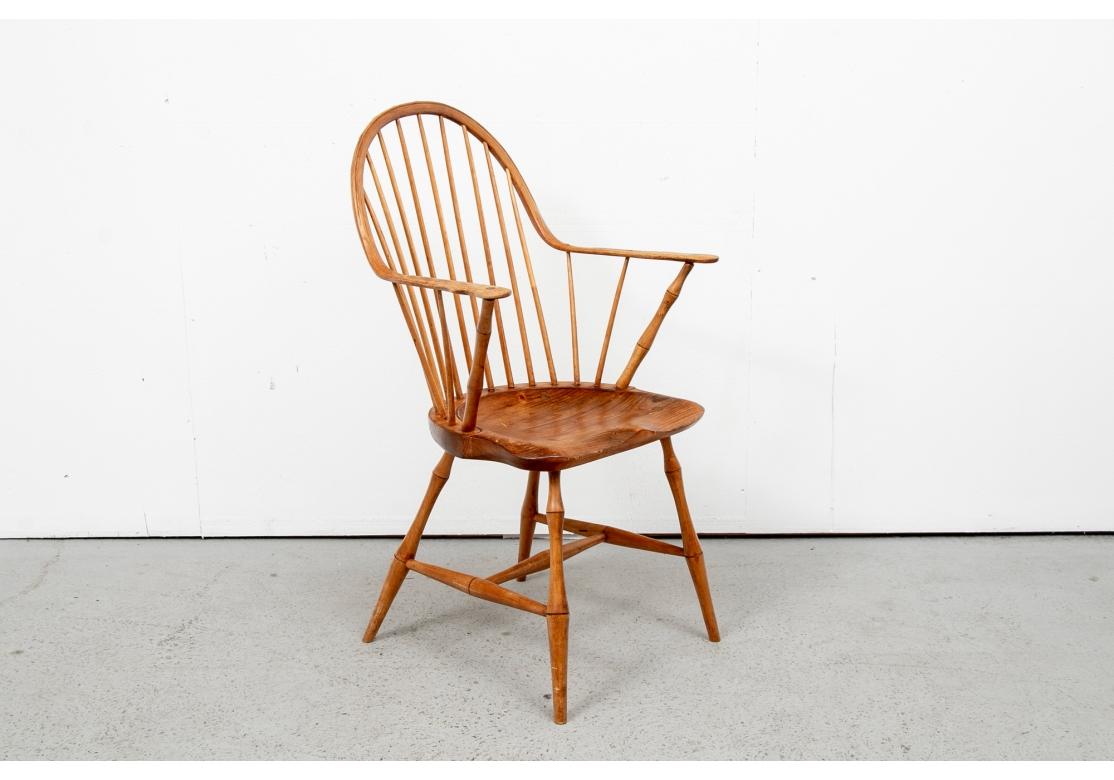 L.E. Partridge Benchmade Signed Set Of 6 Bow Back Windsor Chairs (Chaises Windsor à dossier arrondi) en vente 15