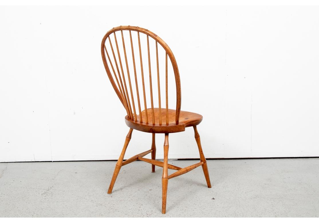 L.E. Partridge Benchmade Signed Set Of 6 Bow Back Windsor Chairs (Chaises Windsor à dossier arrondi) en vente 2