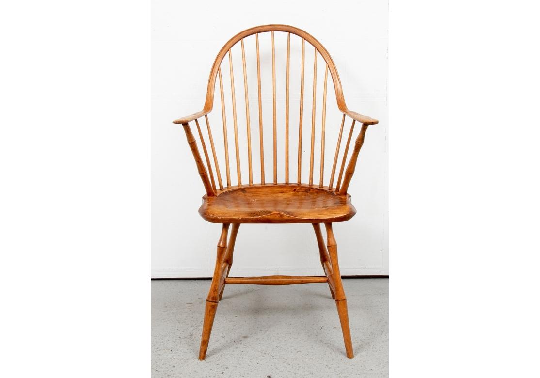 L.E. Partridge Benchmade Signed Set Of 6 Bow Back Windsor Chairs (Chaises Windsor à dossier arrondi) en vente 4
