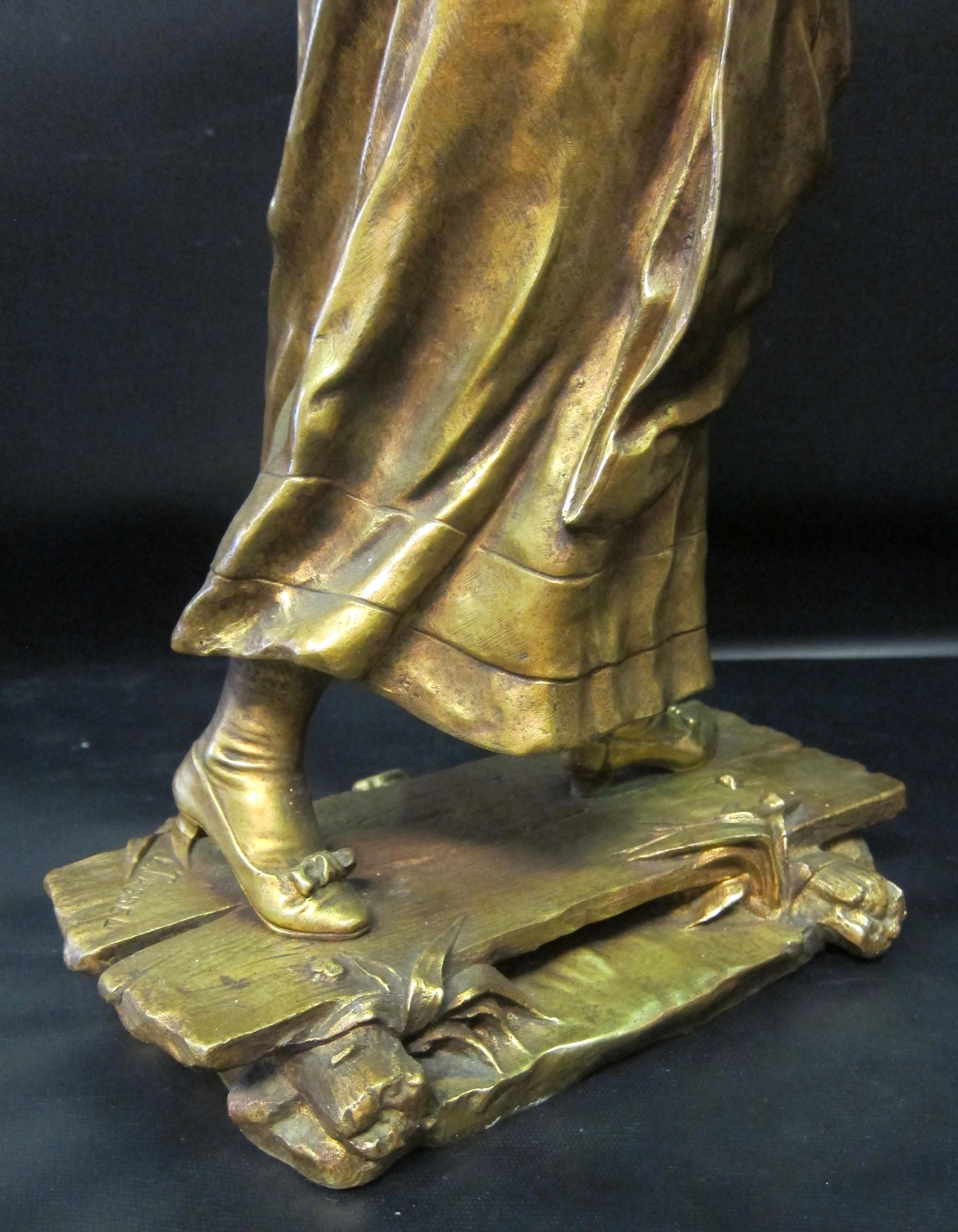 « Le Passage Du Ruisseau », bronze d'Edmond Tassel en vente 3