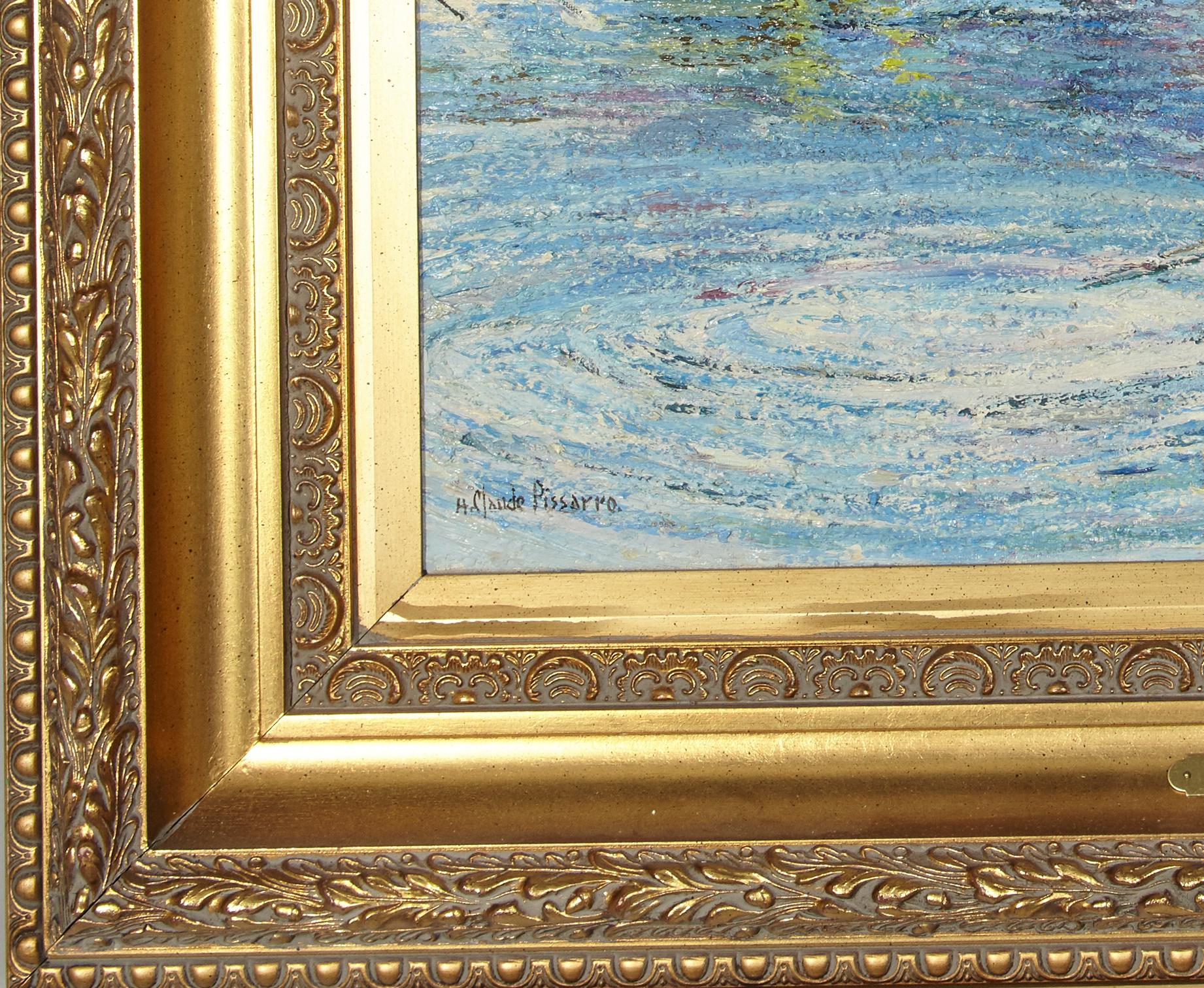 'Le Passeur Du Lac' by Listed Artist H. Claude Pissarro, Oil on Canvas 1