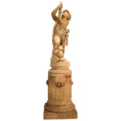 Antique "Le Petit Pompier" a Very Fine Terracotta Sculpture on Its Original Terracotta