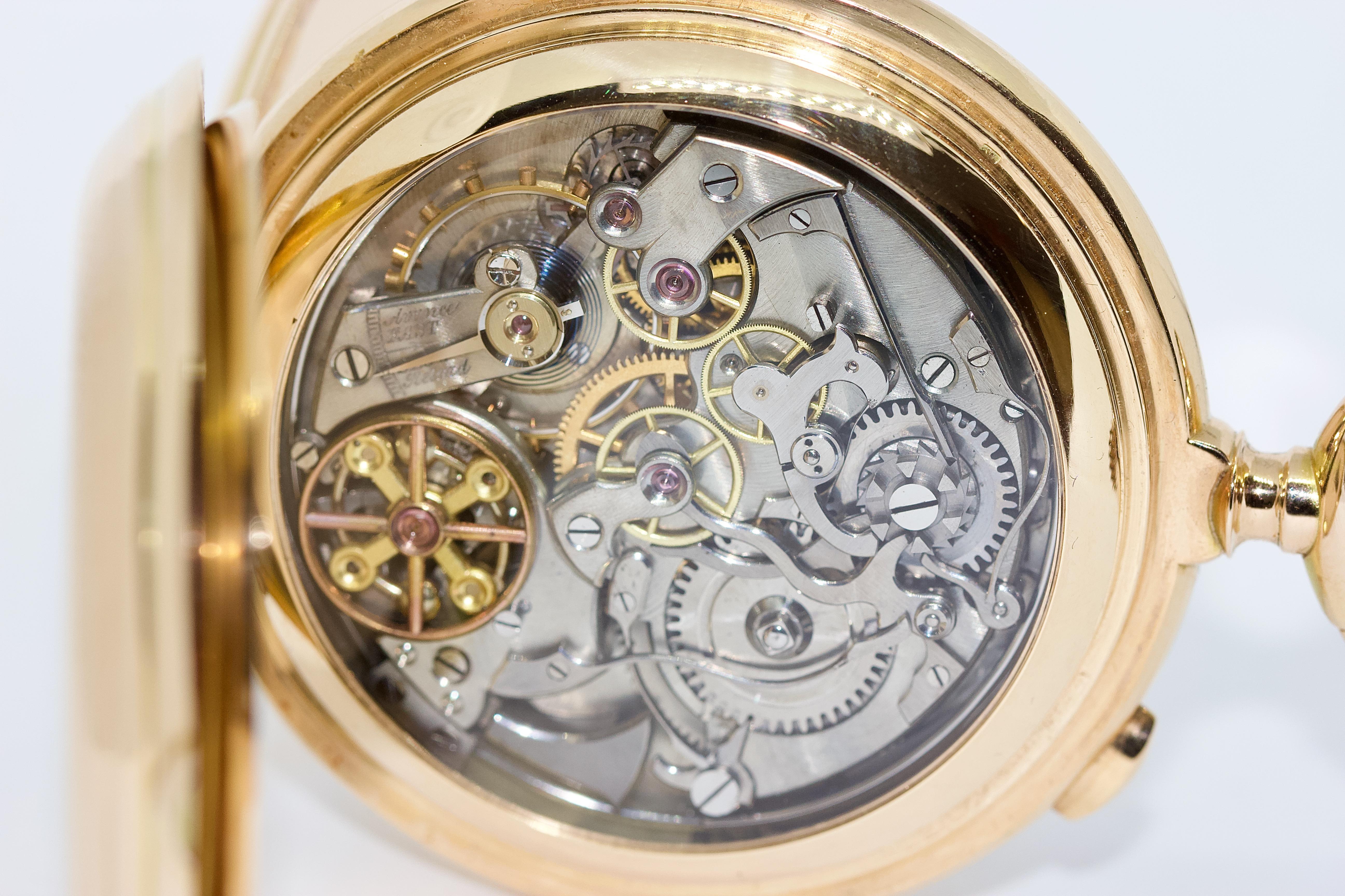 Le Phare, Gold Pocket Hunter Watch, Chronograph, Repeater, Calendar, Moon Phase 5