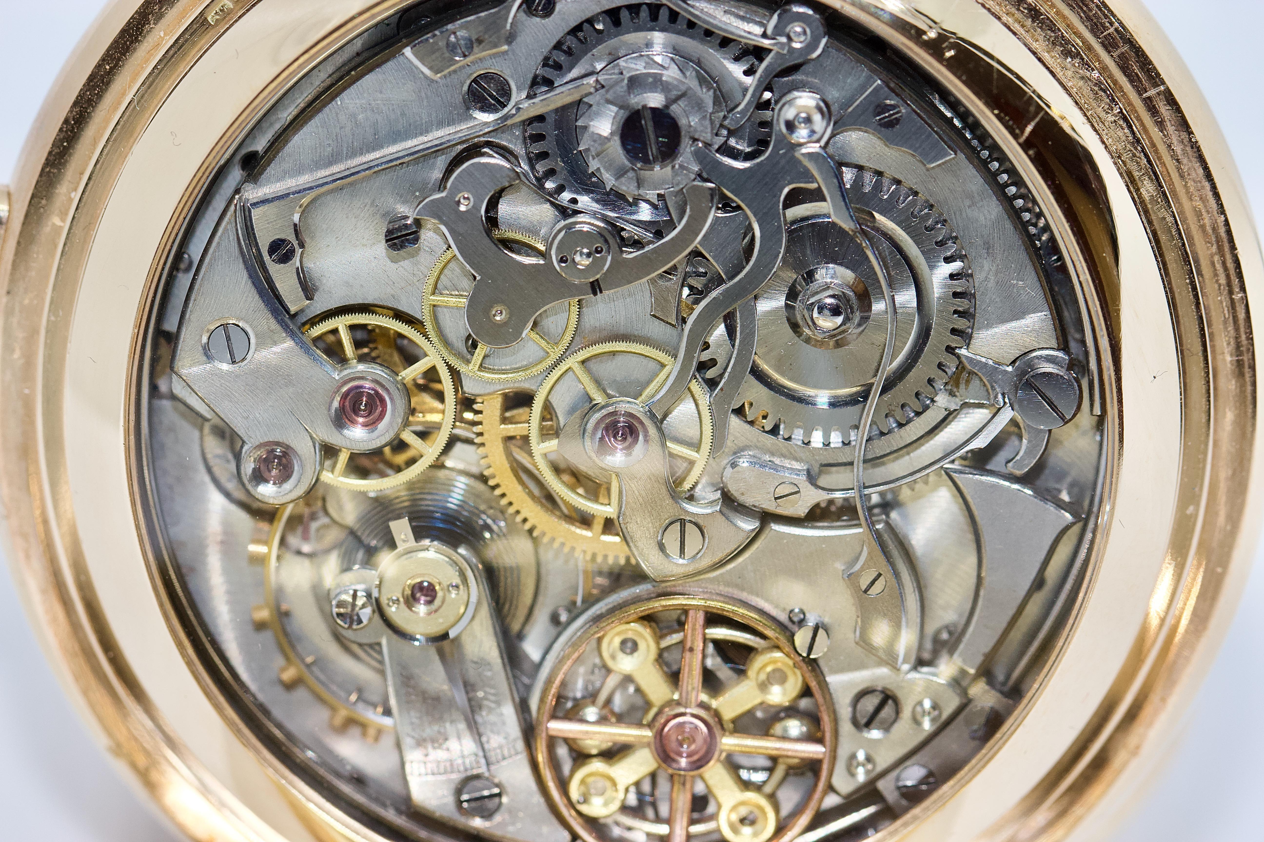 Le Phare, Gold Pocket Hunter Watch, Chronograph, Repeater, Calendar, Moon Phase 6