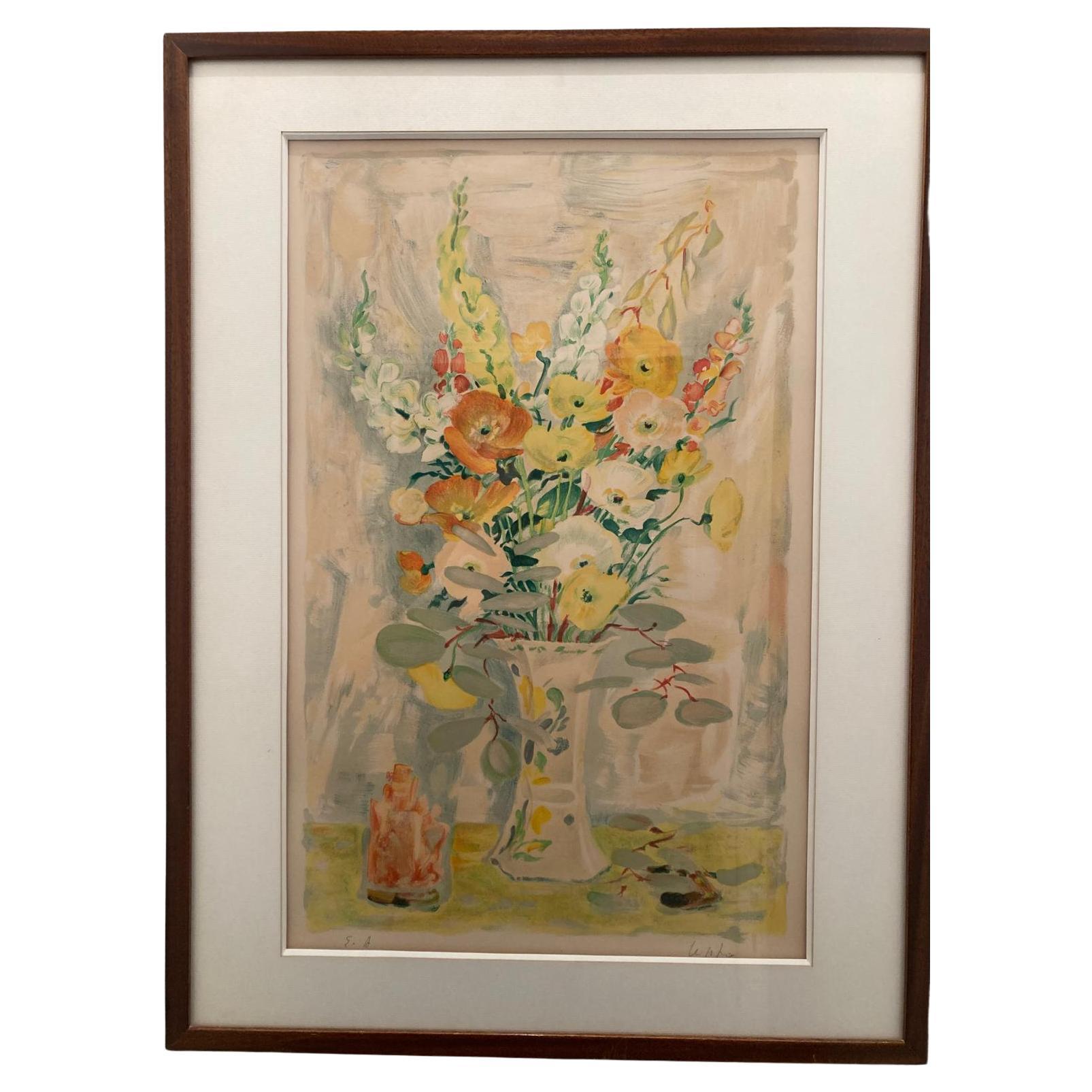 Le Pho ist ein bedeutender vietnamesischer Künstler, der 1907 in Vietnam geboren wurde und 2001 in Paris starb. Diese Lithographie ist eine Epreuve d'artist, d.h. sie wurde gedruckt, bevor der Künstler begann, die Serie zu nummerieren. Und