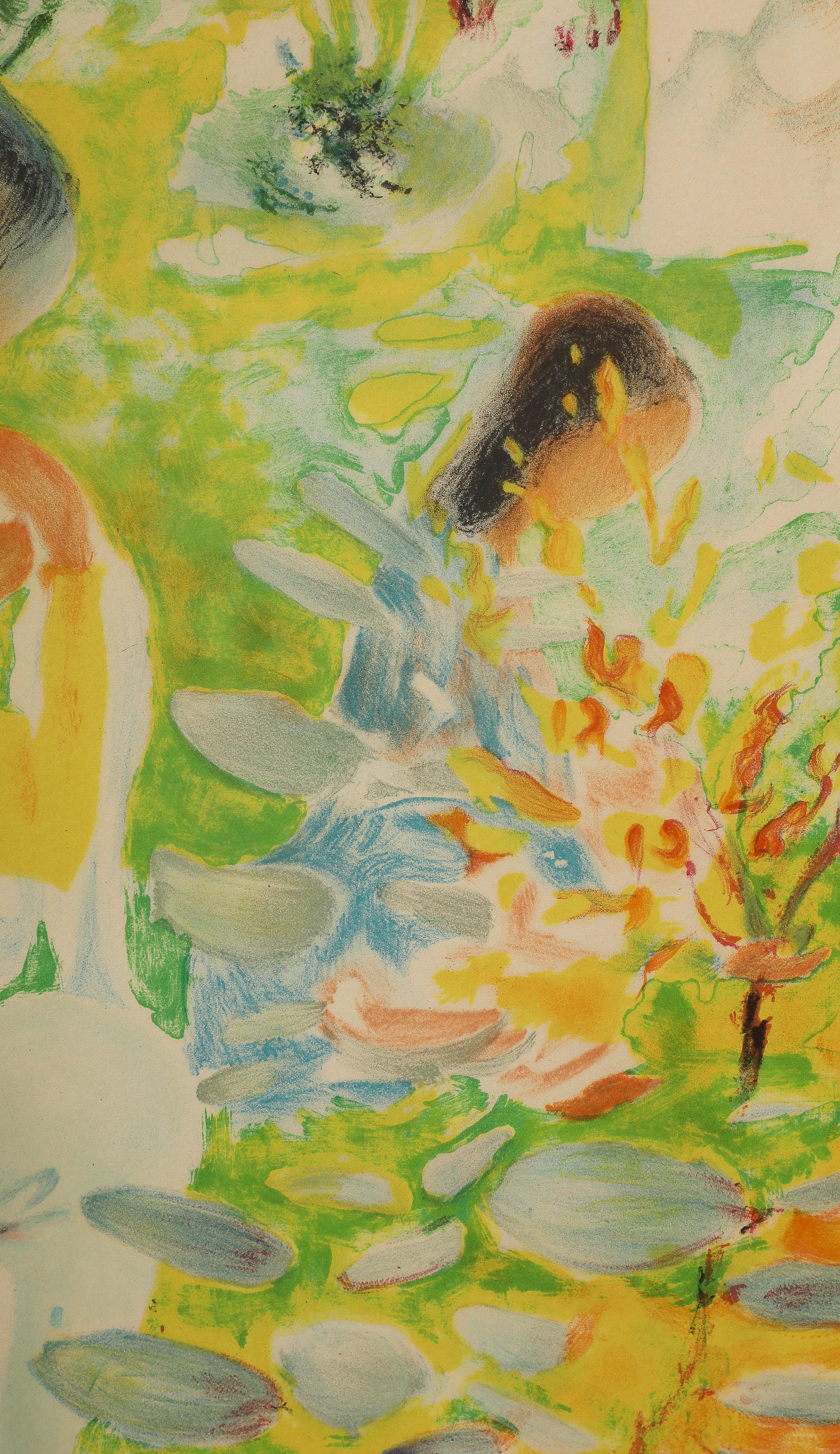Le Pho lithograph Two Sisters 4